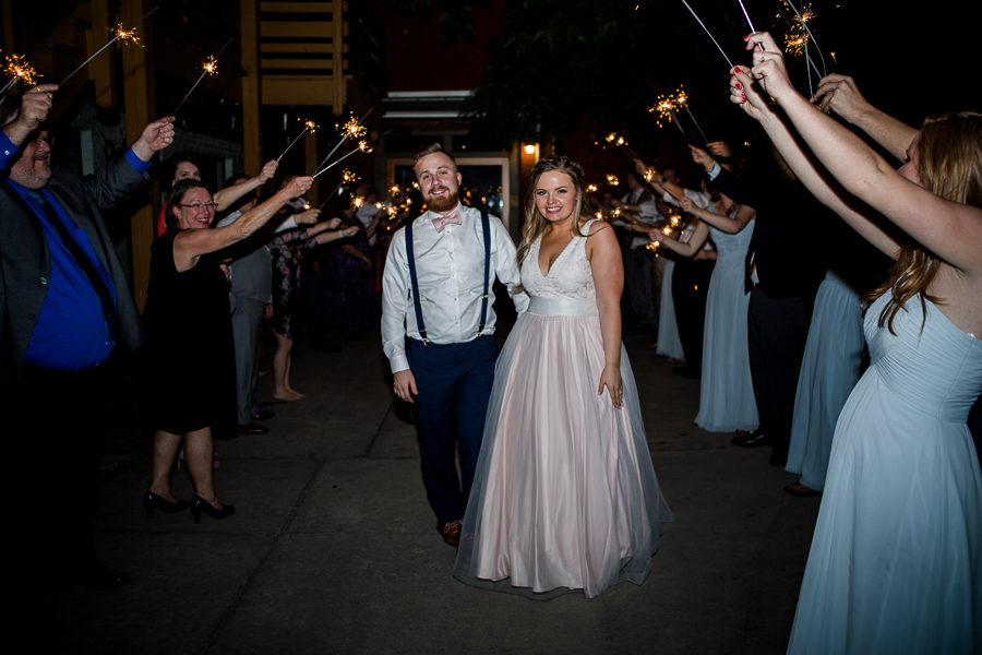 Exiting reception at these 2017 favorite weddings by Knoxville Wedding Photographer, Amanda May Photos.