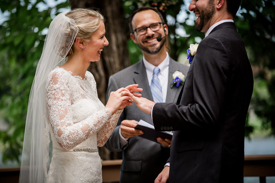 Putting the ring on his finger at these 2017 favorite weddings by Knoxville Wedding Photographer, Amanda May Photos.