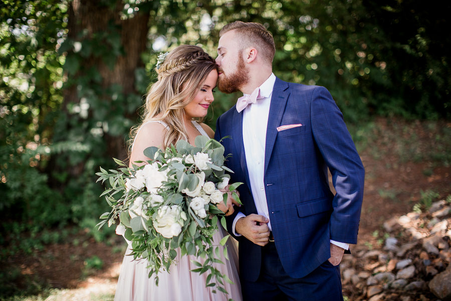 Kissing her forehead at these 2017 favorite weddings by Knoxville Wedding Photographer, Amanda May Photos.