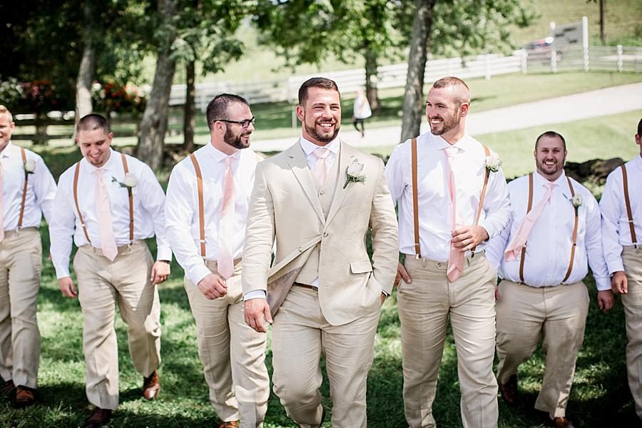 Walking in suspenders at these 2017 favorite weddings by Knoxville Wedding Photographer, Amanda May Photos.