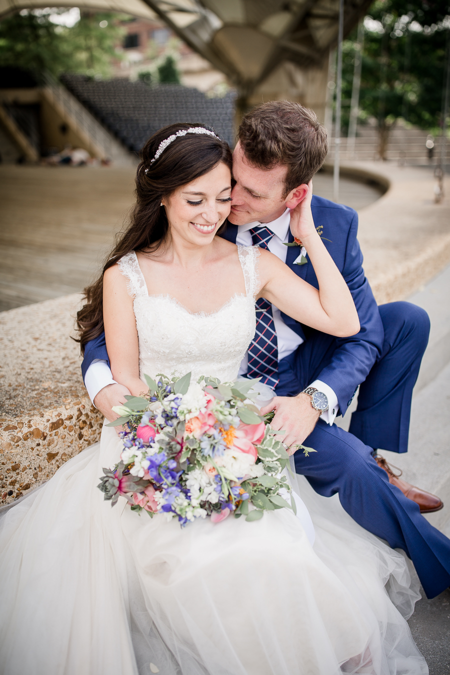 Her hand on his neck at these 2017 favorite weddings by Knoxville Wedding Photographer, Amanda May Photos.