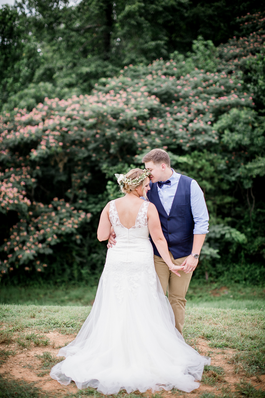 Her dress from behind at these 2017 favorite weddings by Knoxville Wedding Photographer, Amanda May Photos.