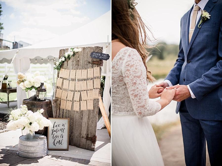 Holding hands in the ceremony at these 2017 favorite weddings by Knoxville Wedding Photographer, Amanda May Photos.