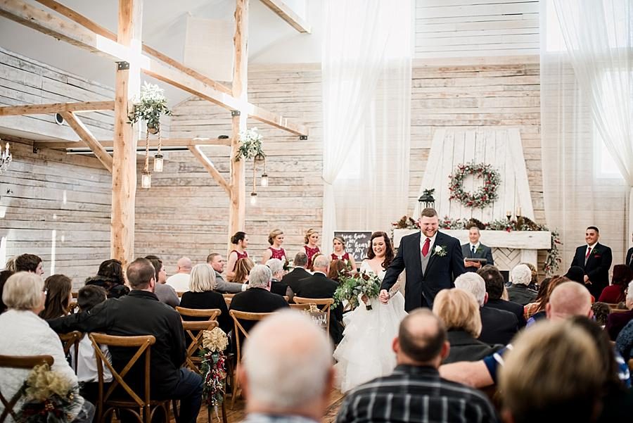 Side angle of exiting the ceremony at these 2017 favorite weddings by Knoxville Wedding Photographer, Amanda May Photos.