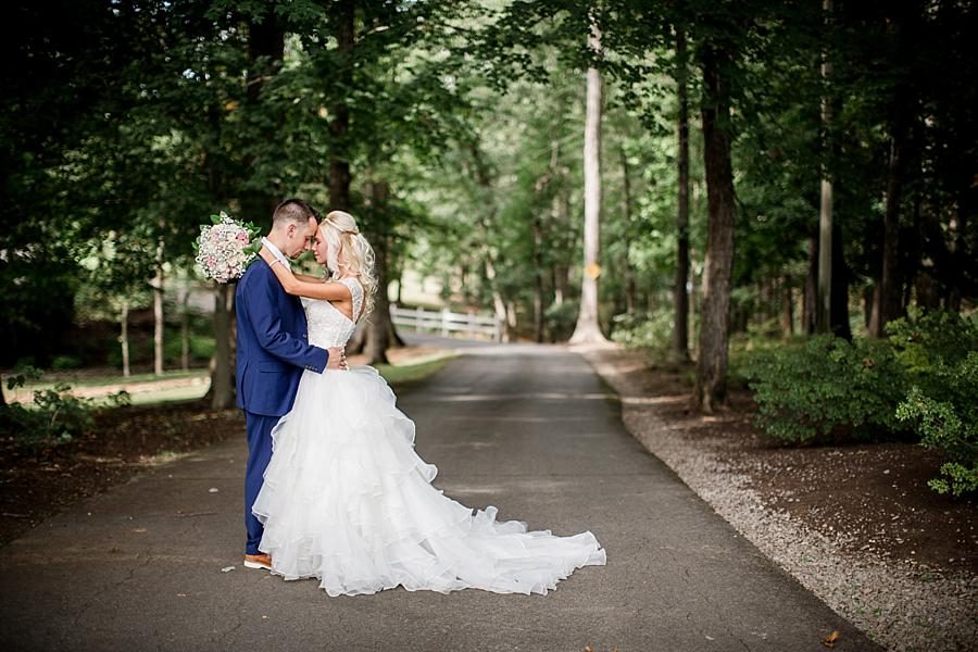 Forehead to forehead on the road at these 2017 favorite weddings by Knoxville Wedding Photographer, Amanda May Photos.