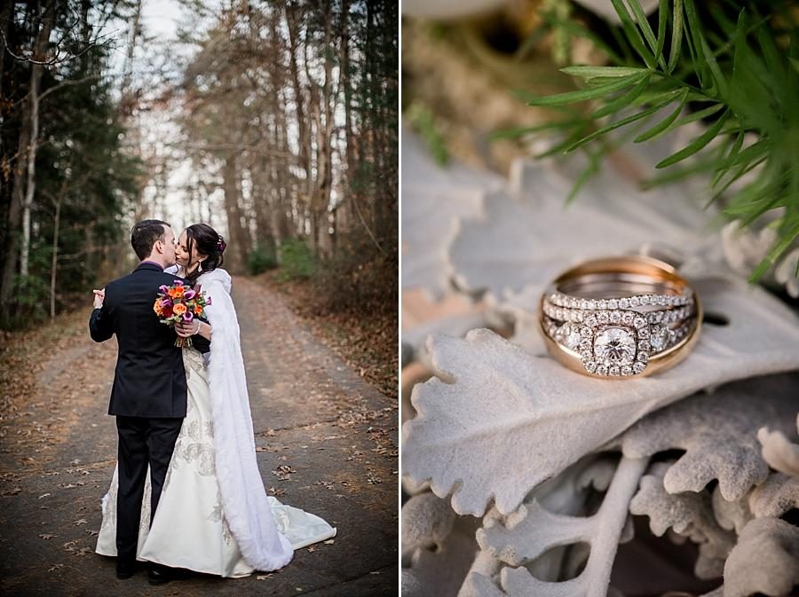 Rings sitting on dusty miller at these 2017 favorite weddings by Knoxville Wedding Photographer, Amanda May Photos.