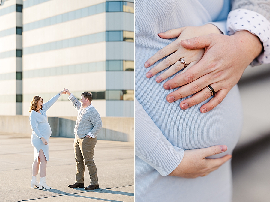 downtown knoxville winter maternity session