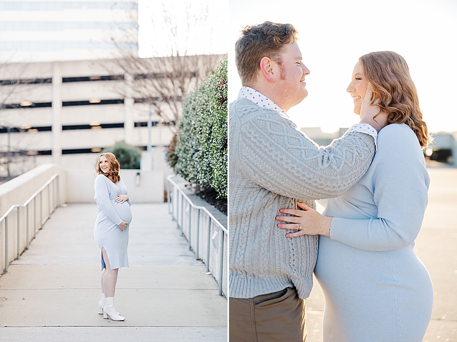 golden hour at downtown knoxville winter maternity session