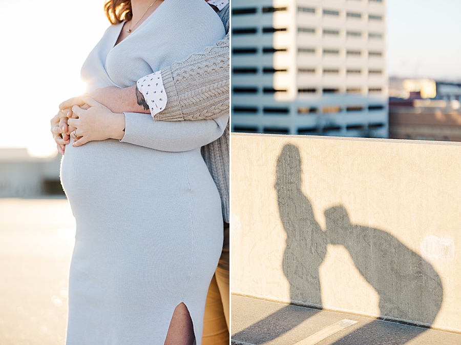 baby bump at downtown knoxville winter maternity session