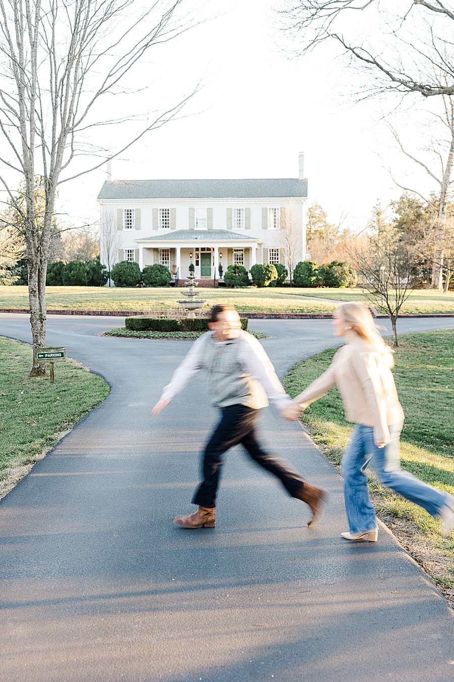 blurred photo of couple running