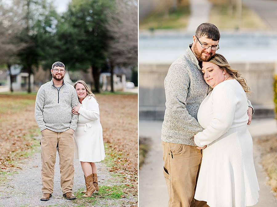 snuggling at sequoyah hills engagement