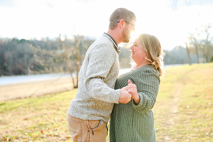 couple dancing at golden hour