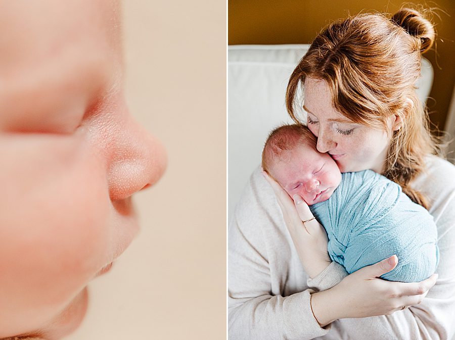 baby face at clinton newborn session