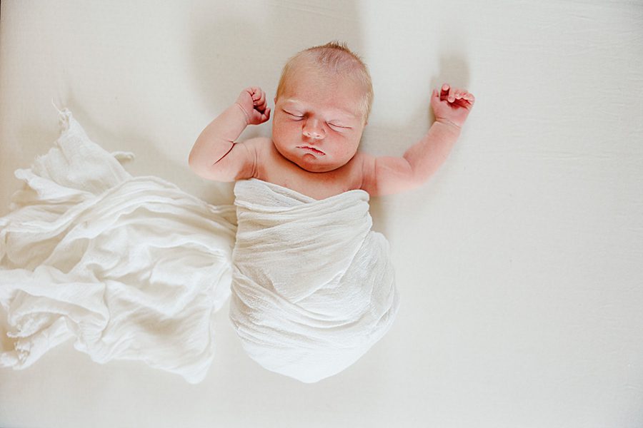 swaddled baby at clinton newborn session