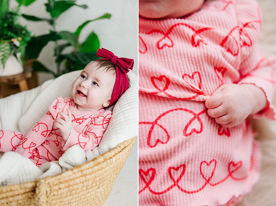 girl in pink at highlight studio 6 month session