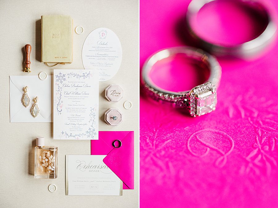 hot pink wedding stationery