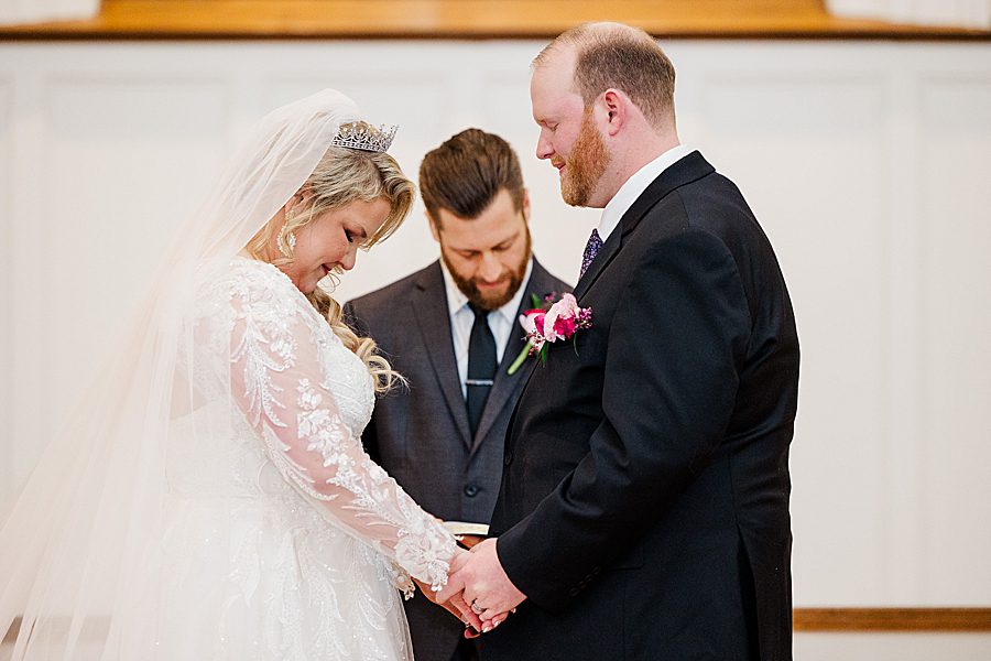 praying during ceremony