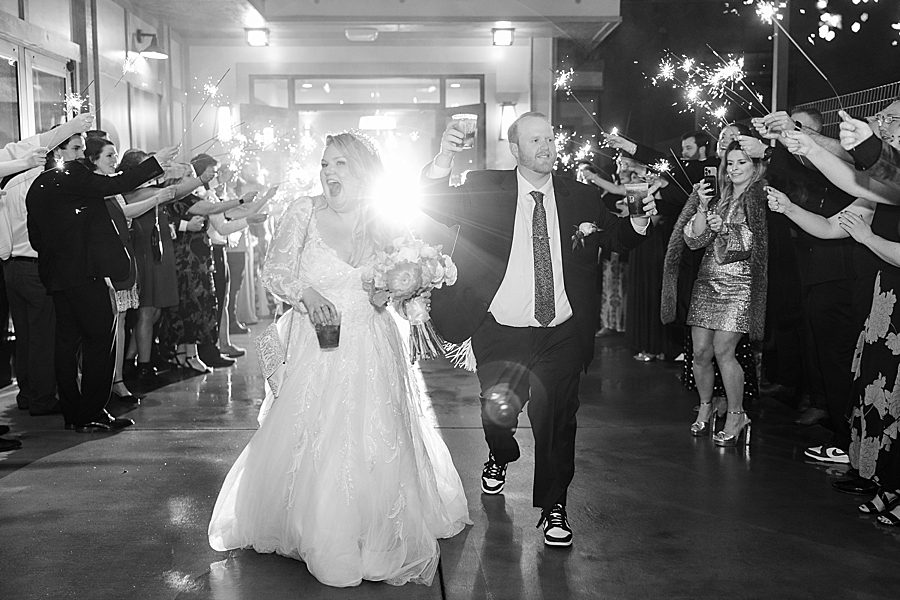 black and white sparkler exit