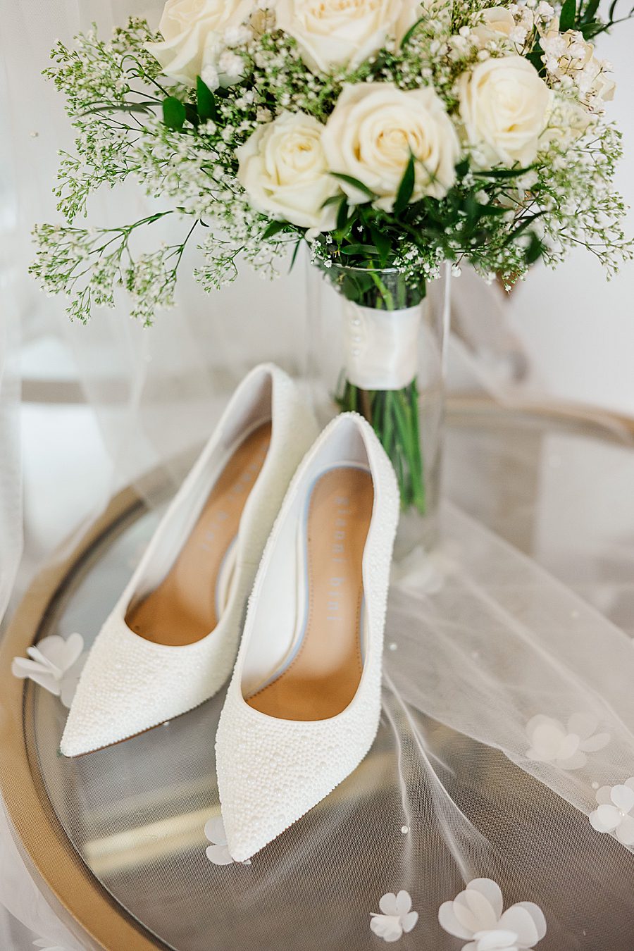 white bridal shoes