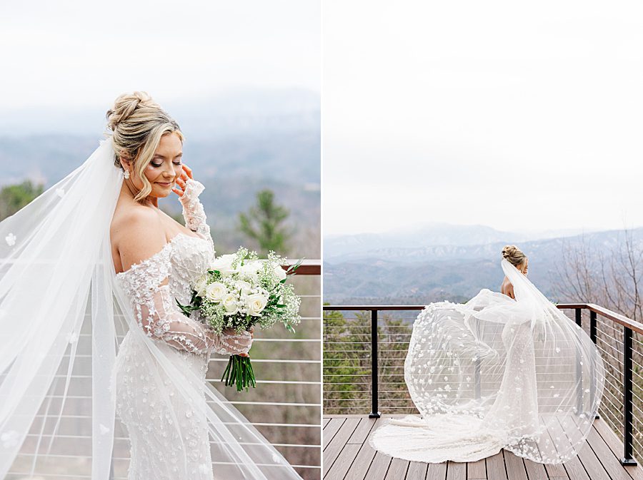 winter trillium wedding bridal portraits