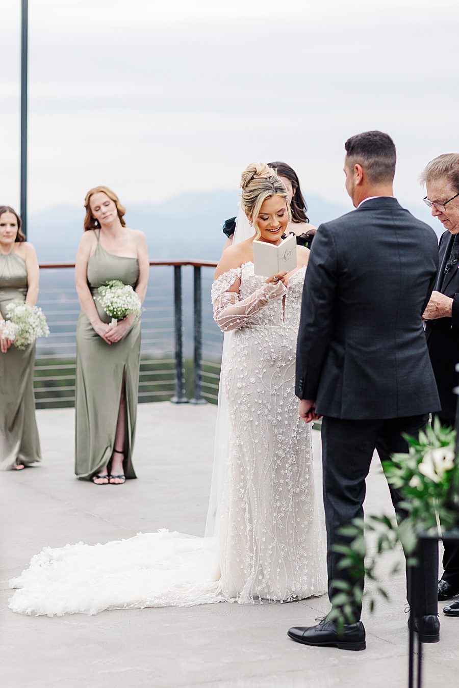 reading vows at winter trillium wedding