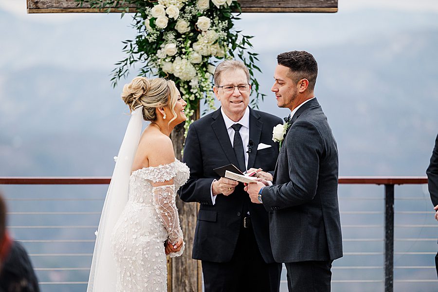 vows reading at winter trillium wedding