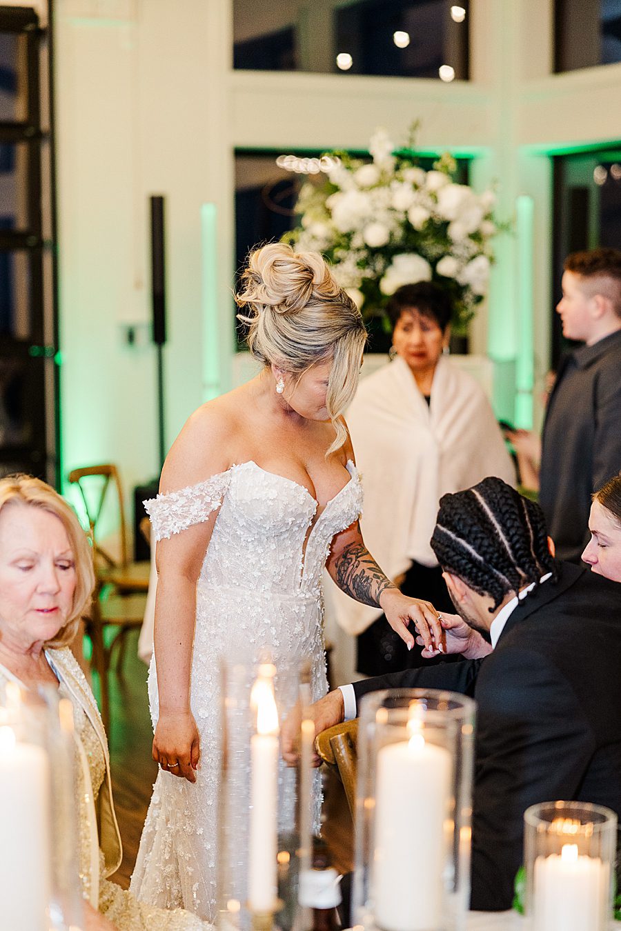 bride showing off ring