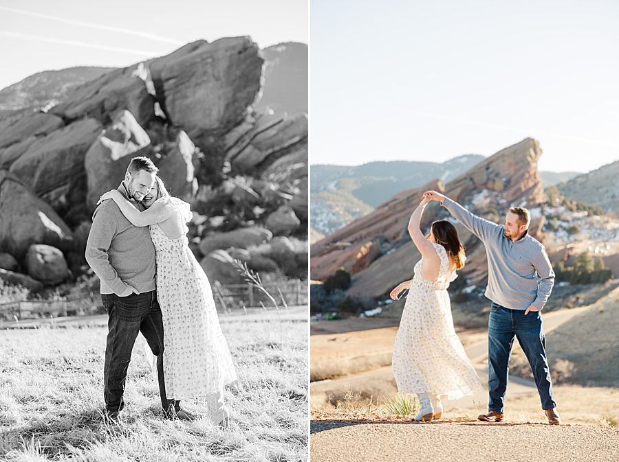 twirling at red rocks engagement