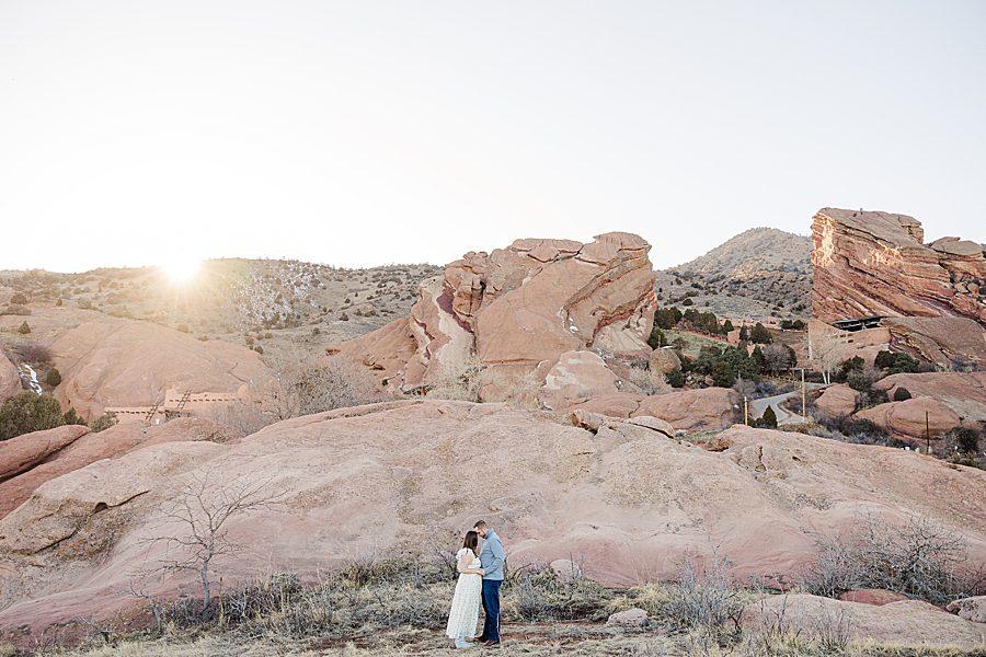 sunset at red rocks engagement