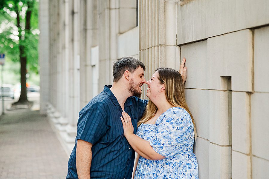 stylish couple at downtown knoxville engagement