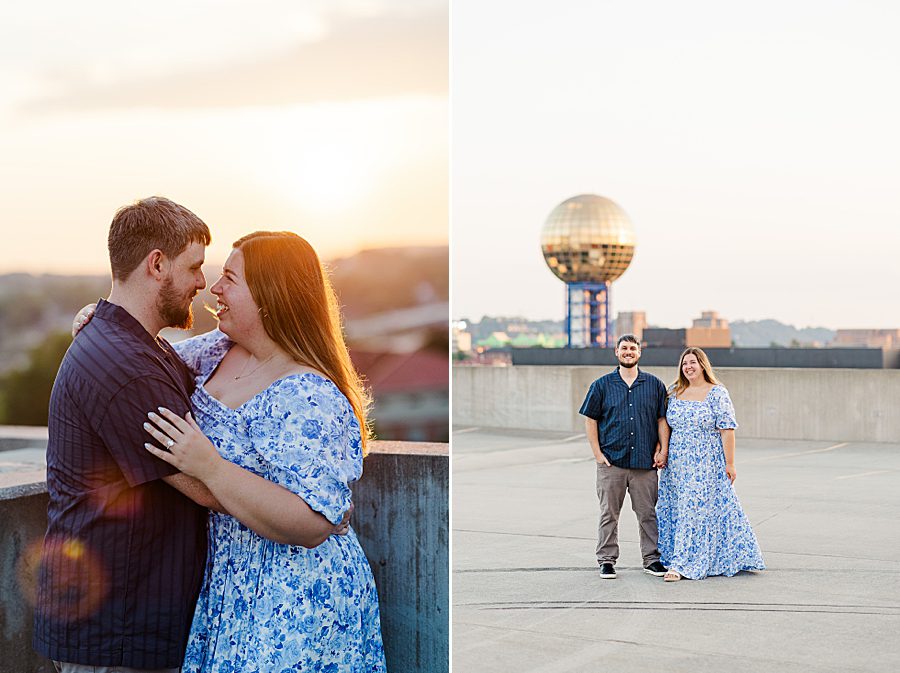 golden hour downtown knoxville engagement