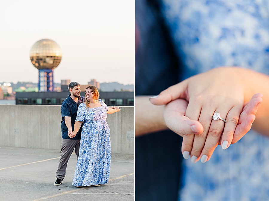 golden hour downtown knoxville engagement session