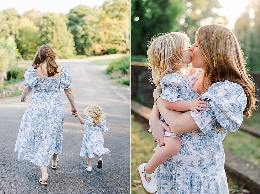 holding hands at garden maternity session