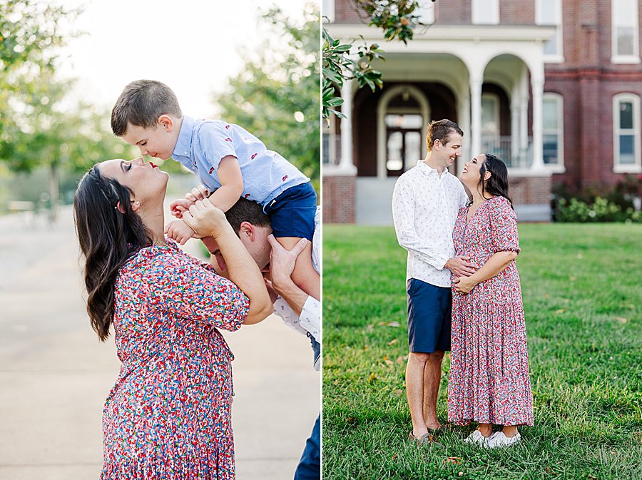 mother and son at lakeshore maternity session