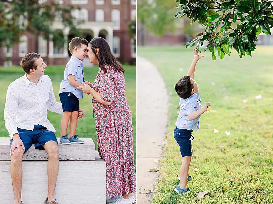 nose to nose at lakeshore maternity session