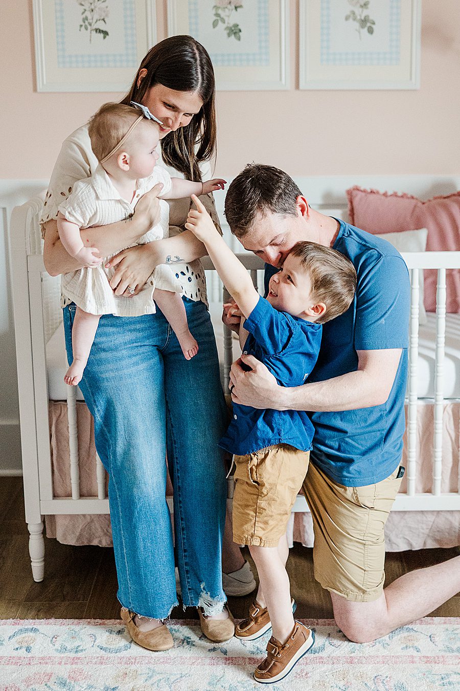 family of four at lifestyle family session