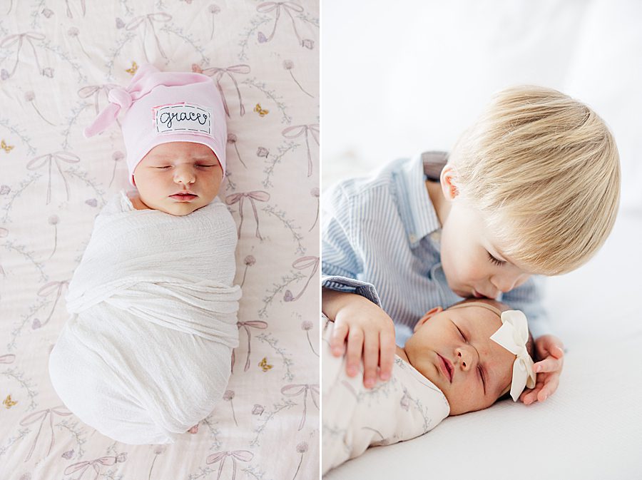 kiss from big brother at studio newborn session