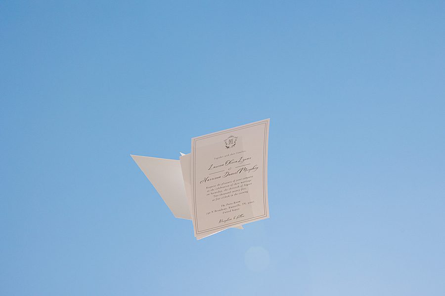 flying wedding invitation
