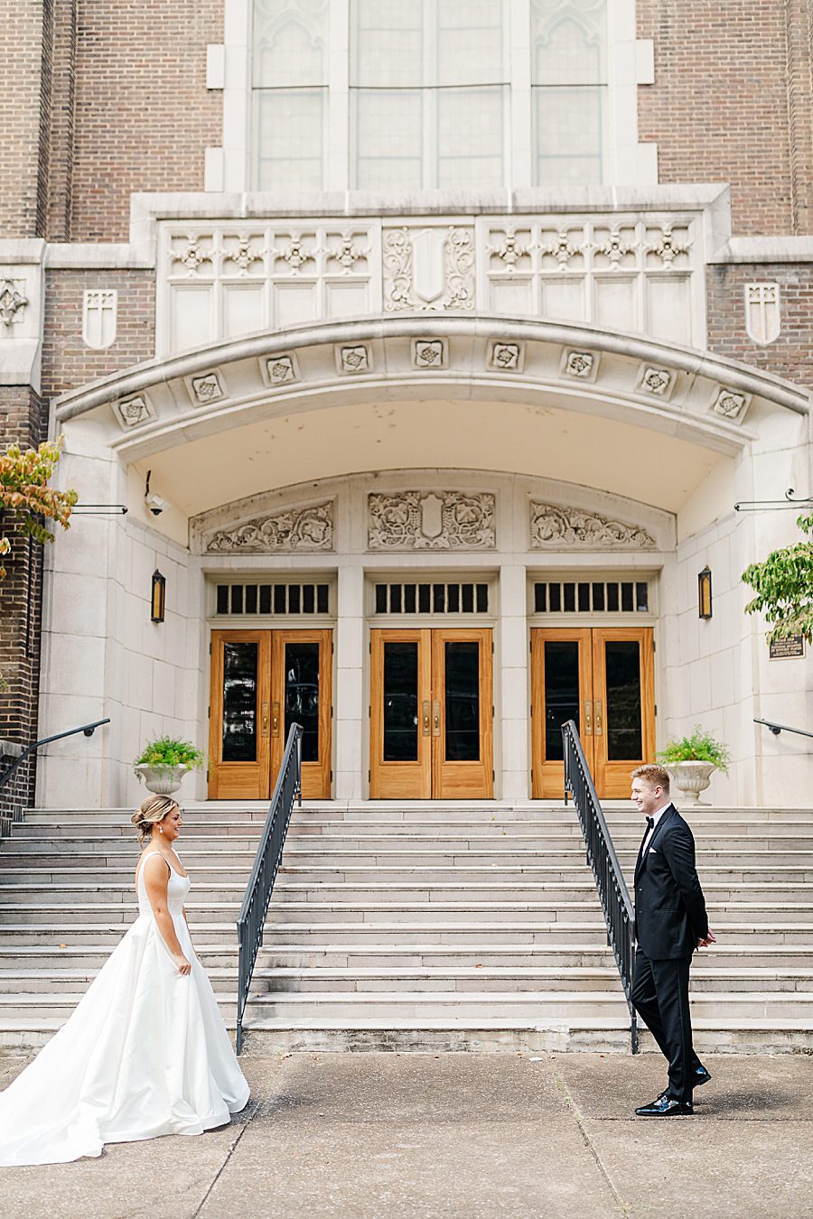 first look before summer press room wedding