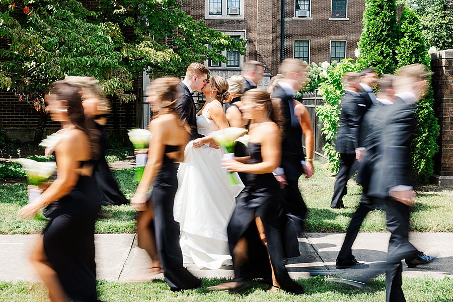 blurred motion photo at summer press room wedding