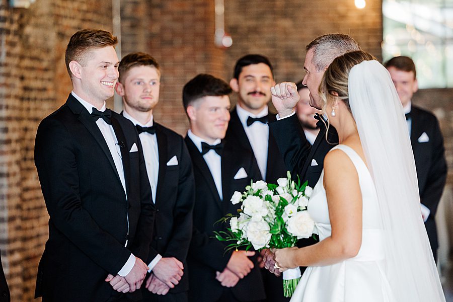 giving away daughter at summer press room wedding