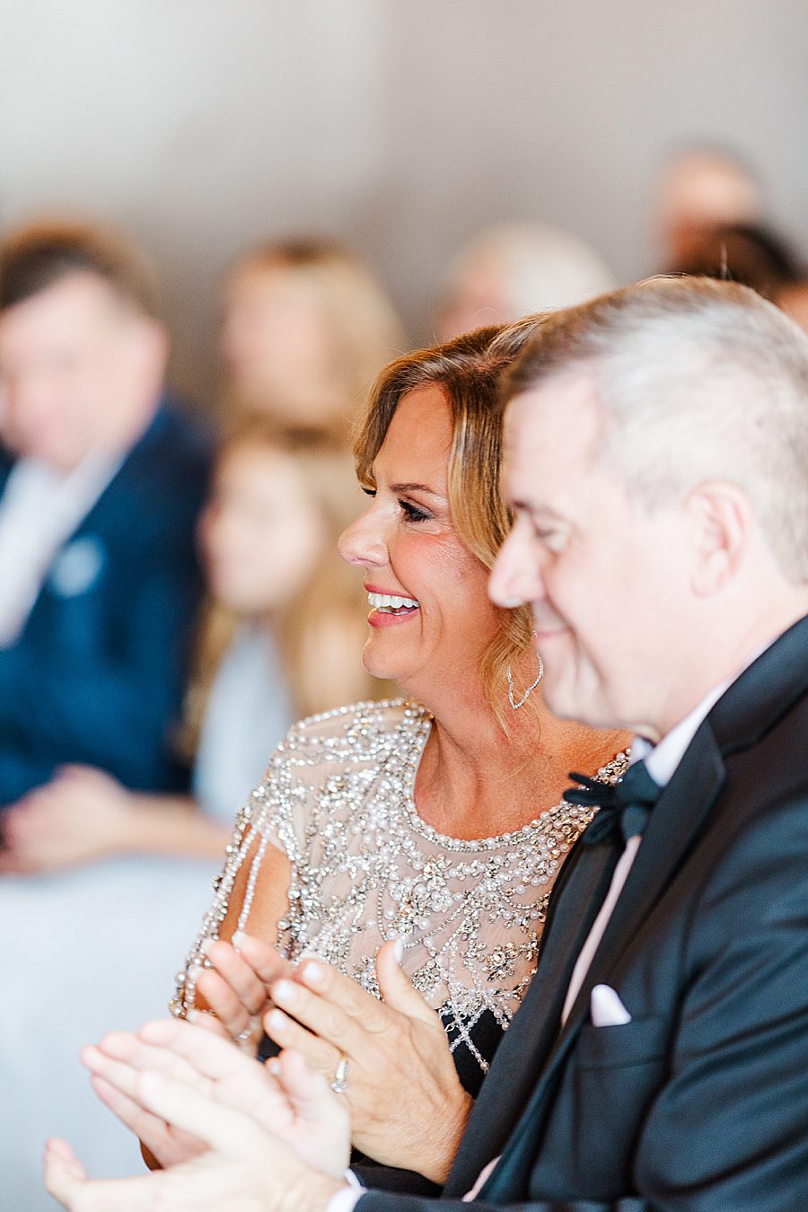 guests at summer press room wedding ceremony