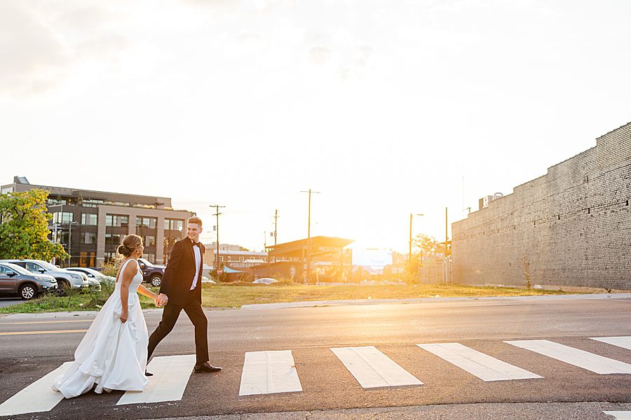 golden hour at summer press room wedding