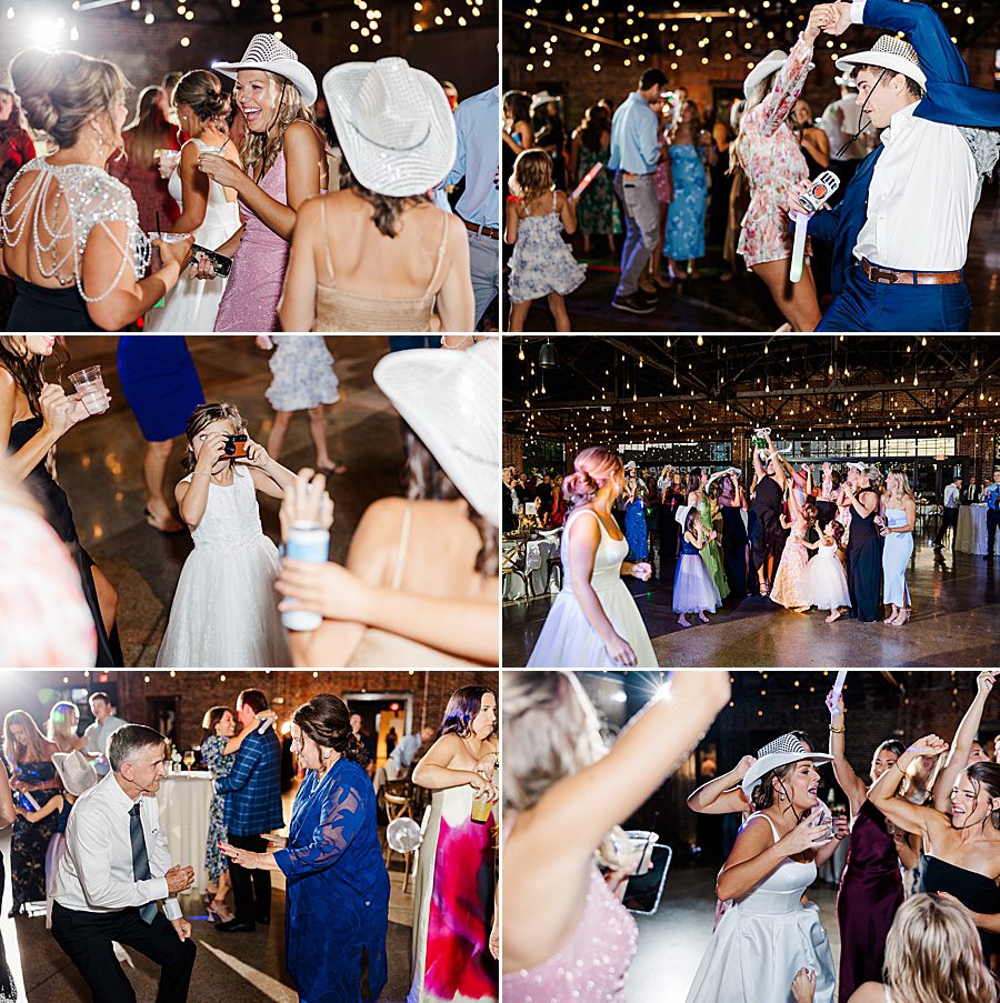 summer press room wedding reception collage