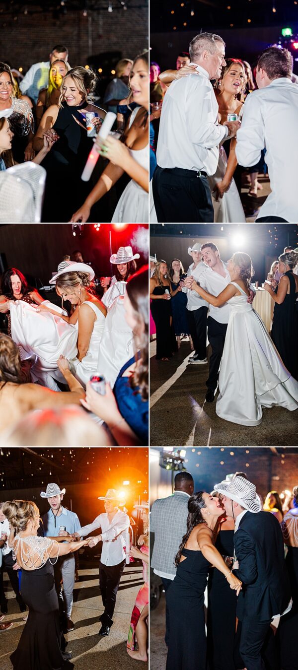 reception collage at summer press room wedding