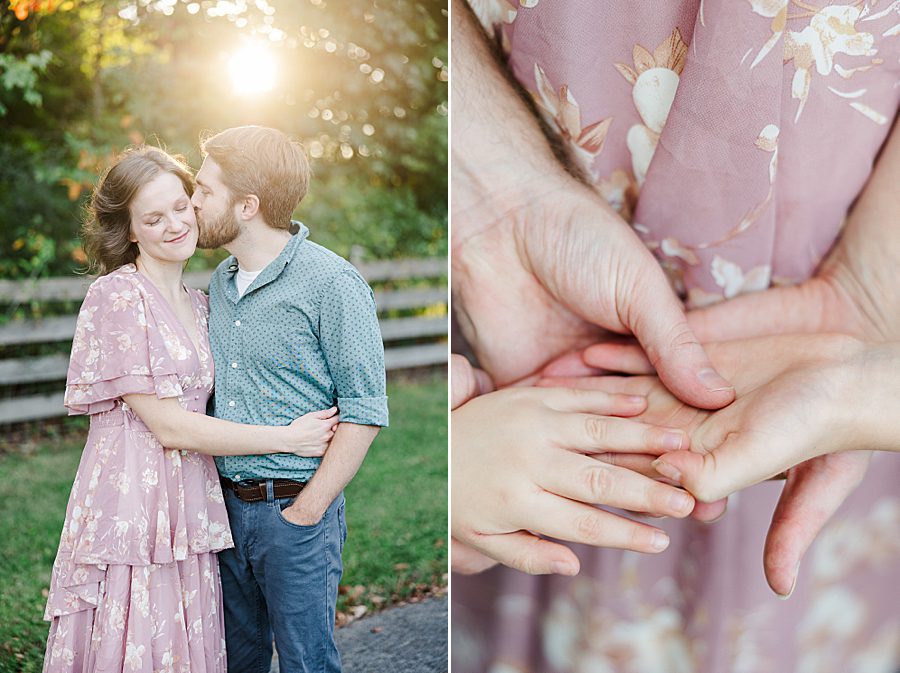 kiss on cheek at lenoir city family session