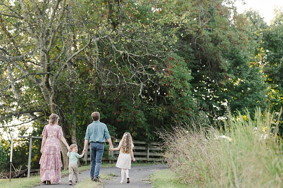 holding hands at lenoir city family session