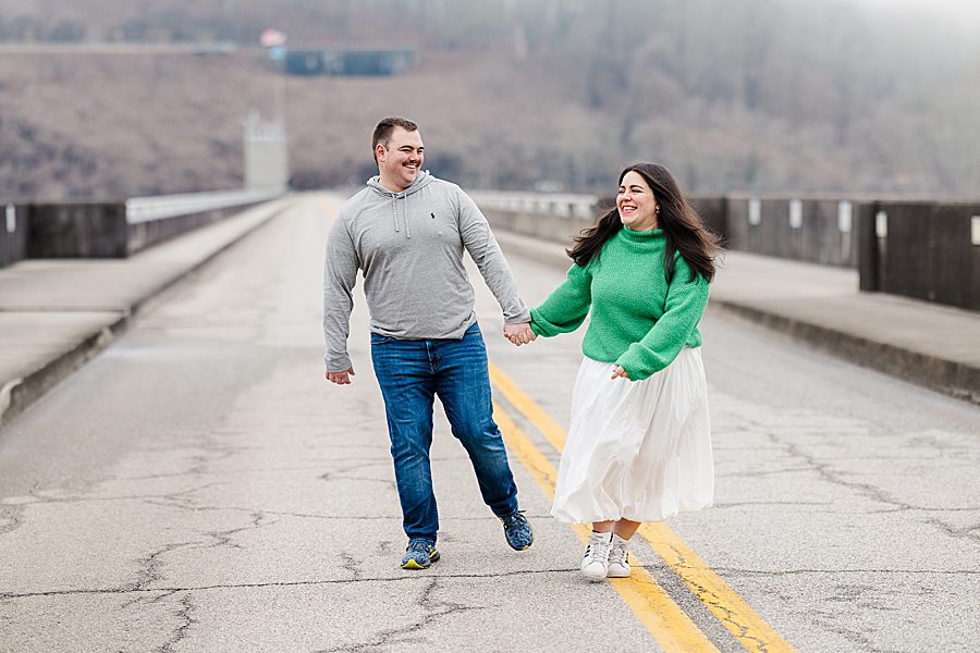 couple being playful during session