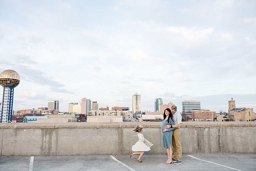 sunsphere background at world's fair site maternity session