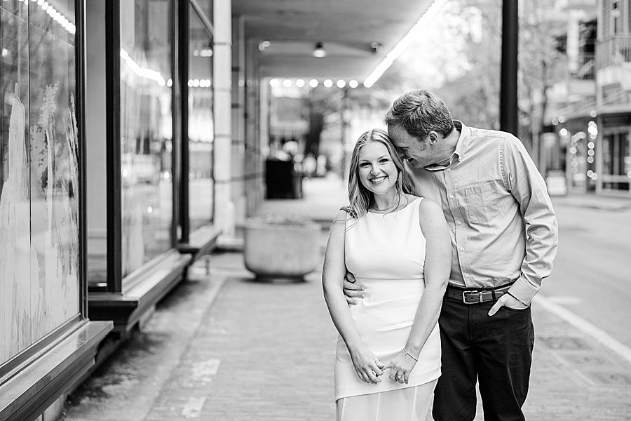 happy couple at spring downtown knoxville engagement